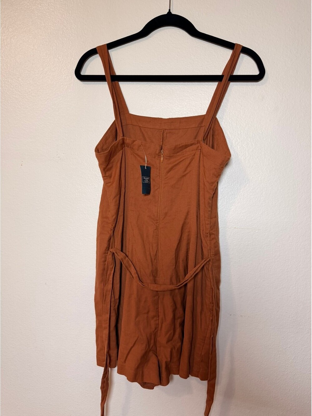 Abercrombie & Fitch Brown Romper ST Tie Waist Square Neck NWT